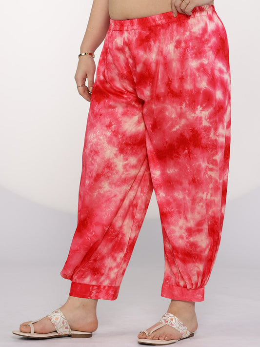 Red TieDye AfghaniSalwar