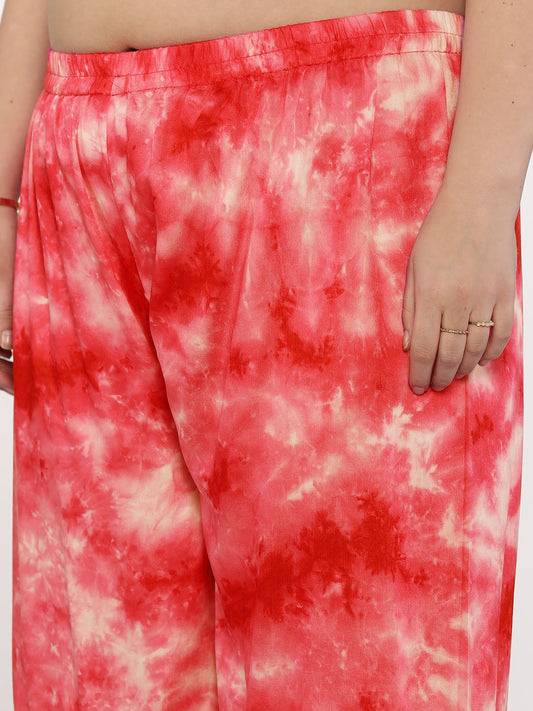 Red TieDye AfghaniSalwar