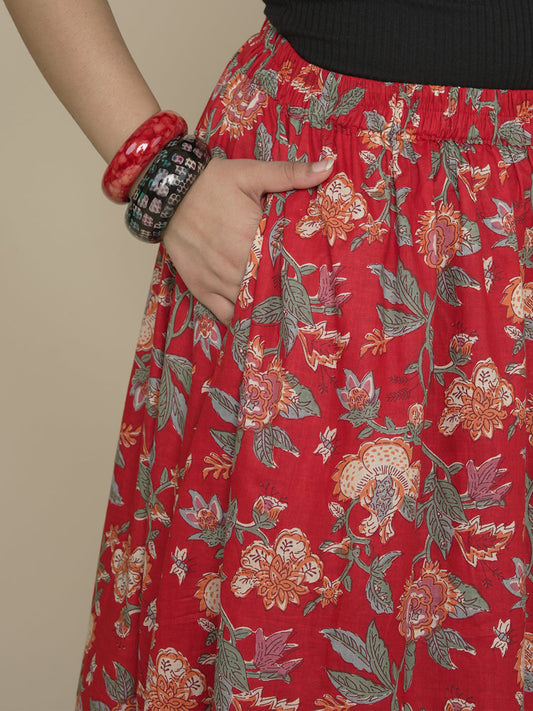 Printed Cotton Long Skirt - ImperialRose