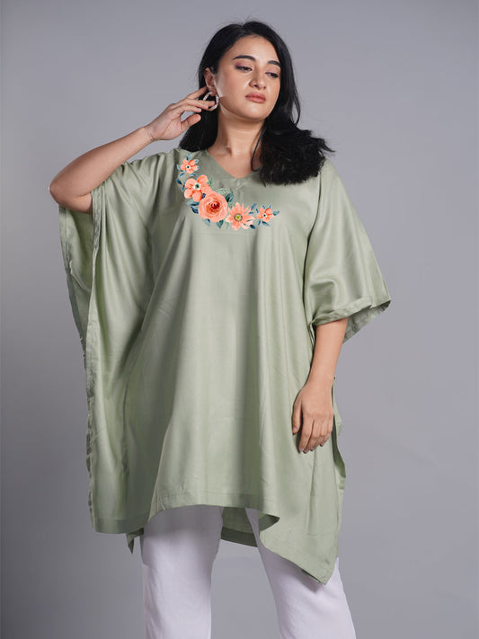 SageGreen Rayon KaftanKurta - Sencha