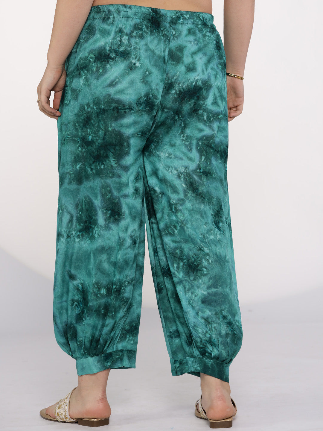 SeaGreen TieDye AfghaniSalwar