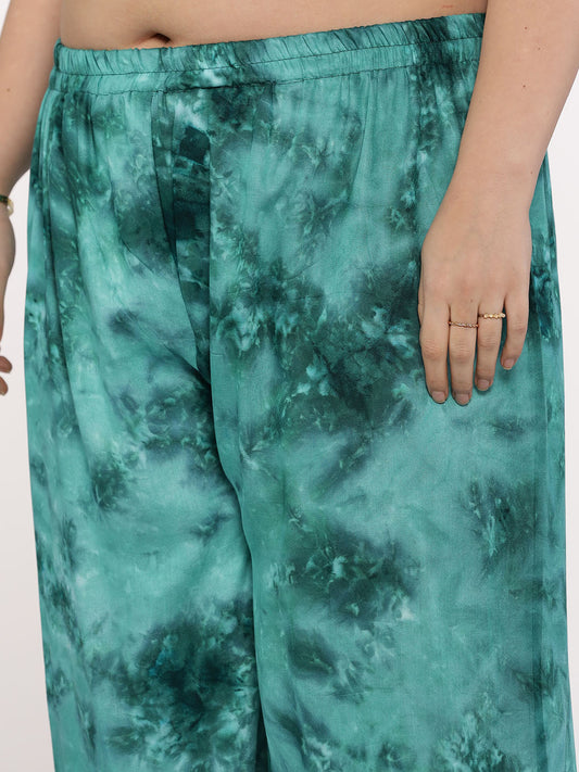 SeaGreen TieDye AfghaniSalwar