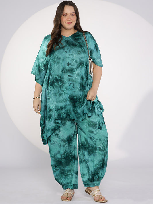 SeaGreen TieDye AfghaniSalwar