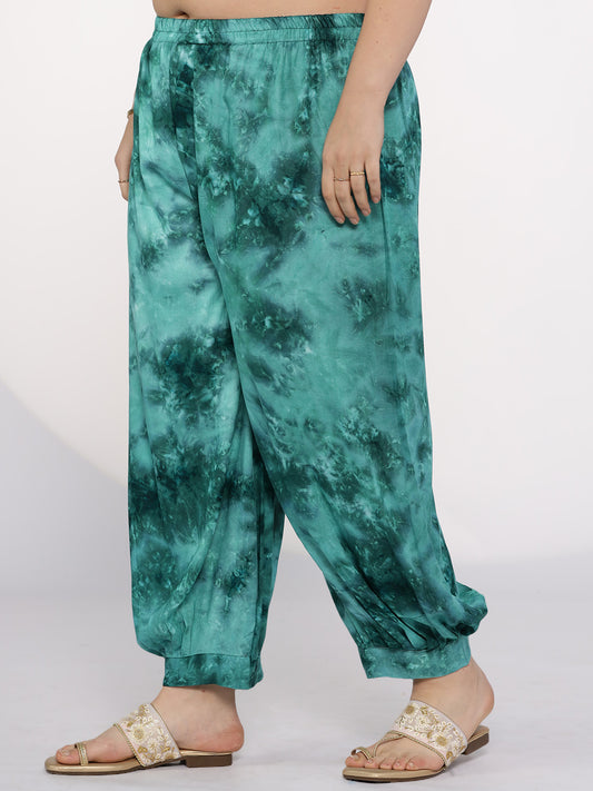 SeaGreen TieDye AfghaniSalwar