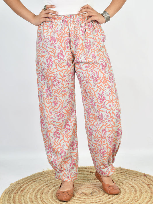 Printed Rayon Afghani Salwar - CoralMeadow