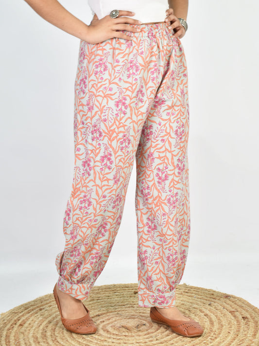 Printed Rayon Afghani Salwar - CoralMeadow