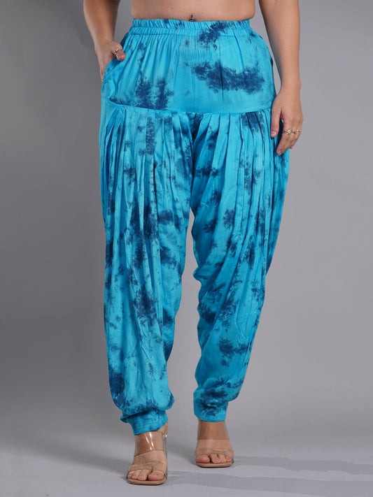 Skyblue Rayon TieDyeSalwar