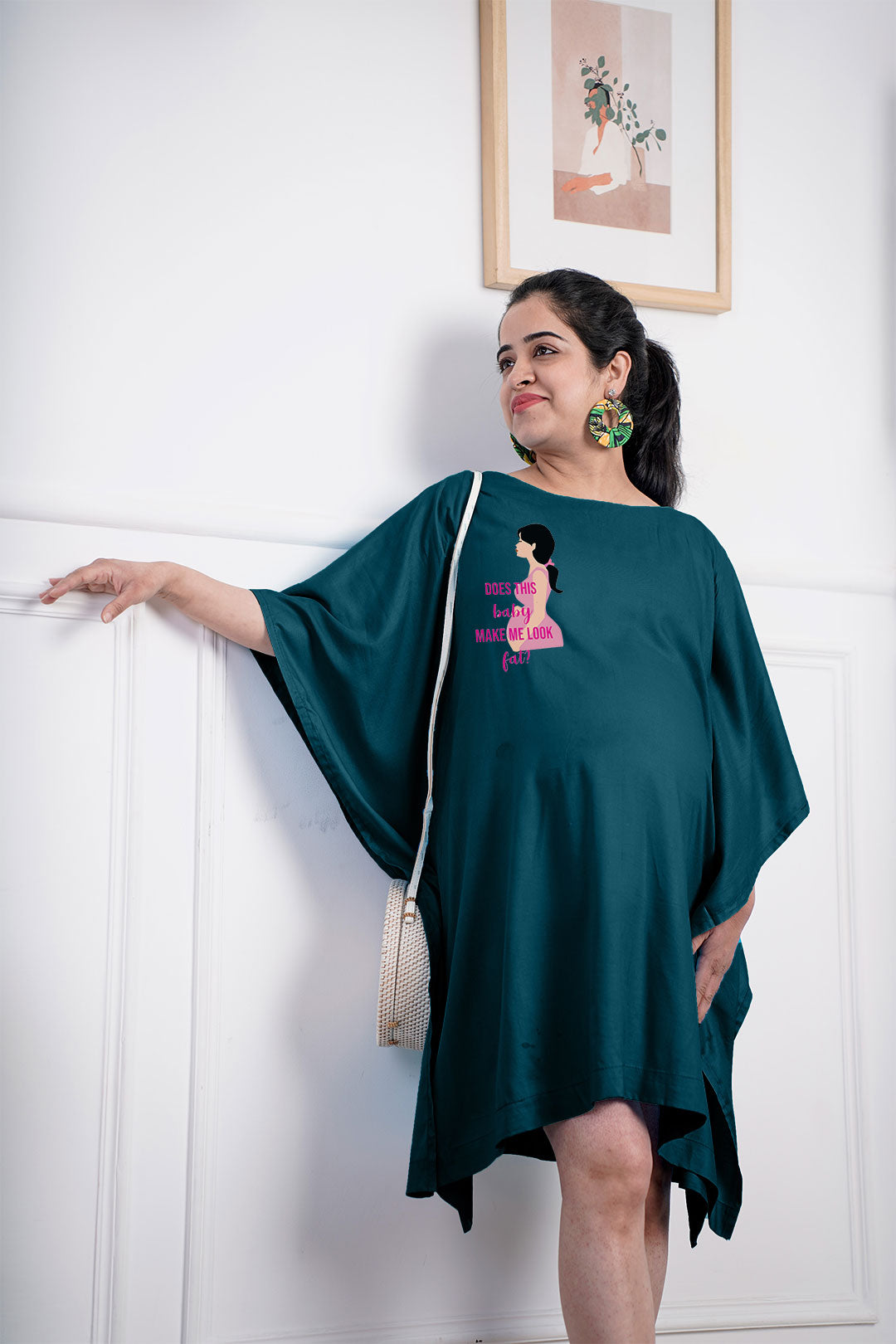 Teal Rayon MaternityKaftan - TealMama