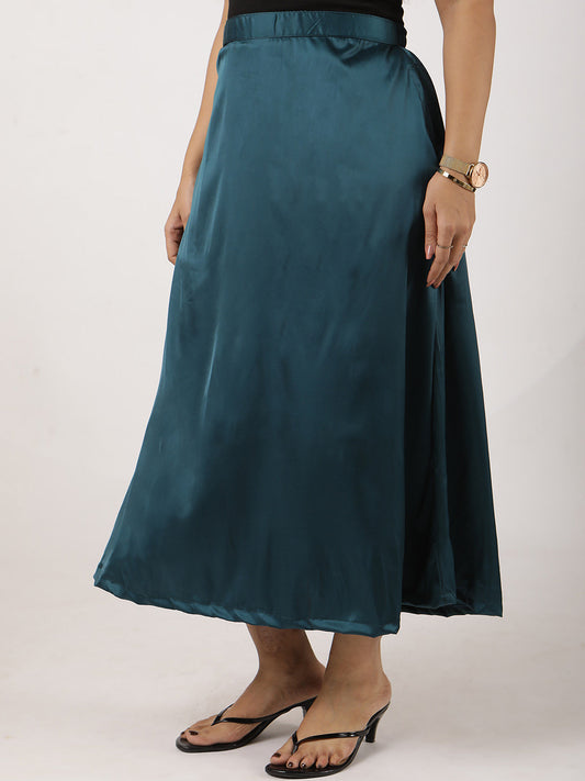 Teal Satin Skirt