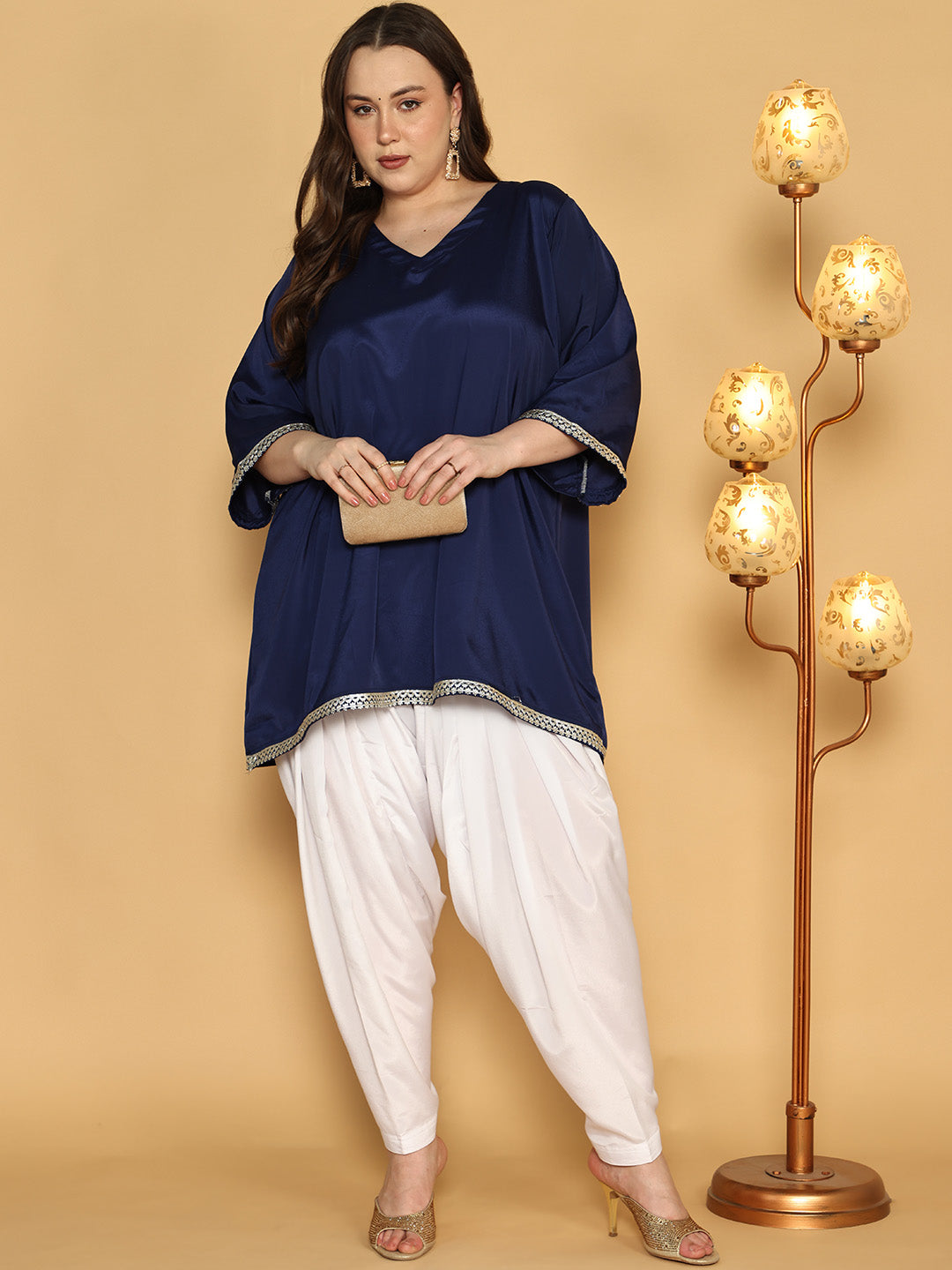 White Crepe Silk Salwar