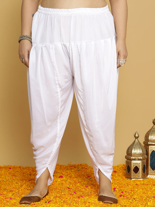 White Crepe Silk Tulip Salwar