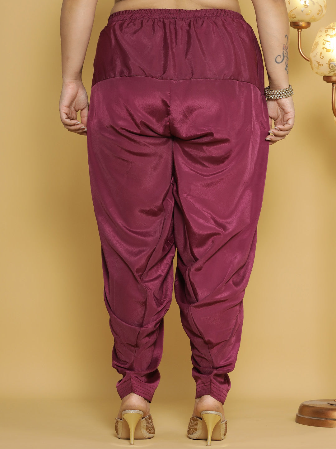 Wine Crepe Silk Salwar