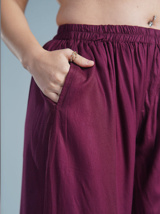 Wine Palazzo Pants