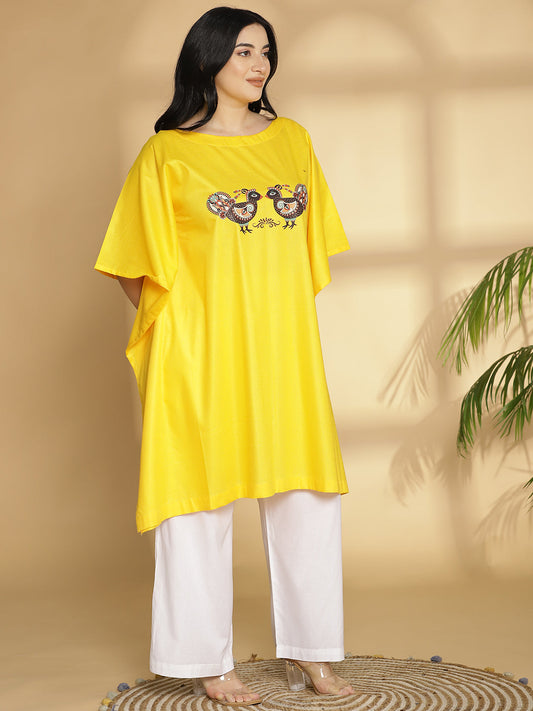 Yellow Kaftan Kurta - Chidiya