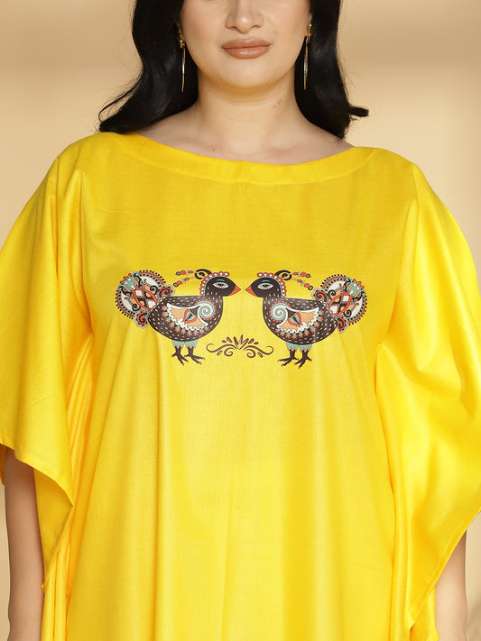 Yellow Kaftan Kurta - Chidiya