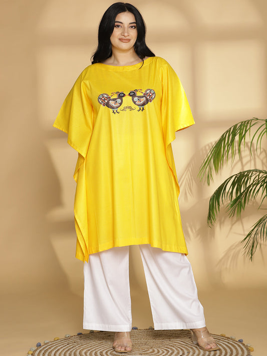 Yellow Kaftan Kurta - Chidiya