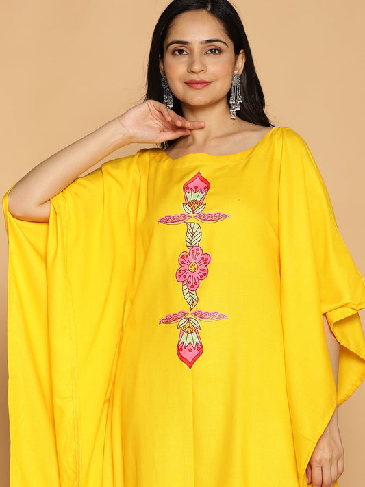 Yellow Kaftan Kurta - Glass