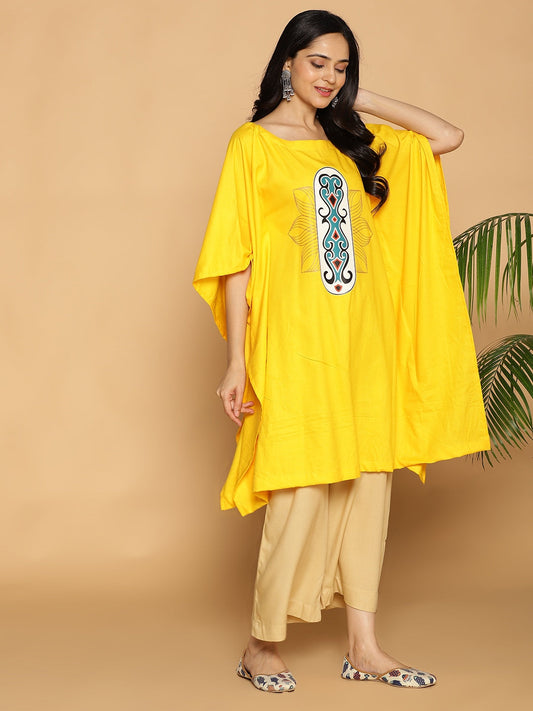 Yellow Kaftan Kurta - Royalty