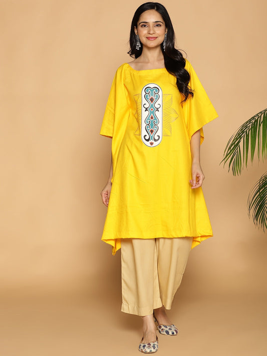 Yellow Kaftan Kurta - Royalty