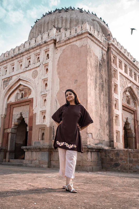 Coffee Kaftan Kurta - Bay