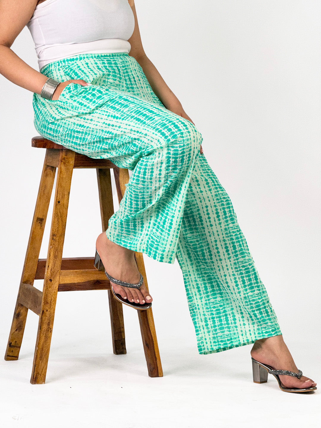 Aqua Rayon Shibori Palazzo
