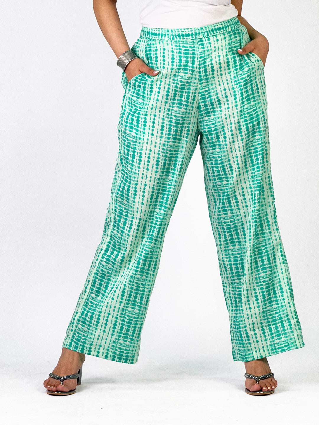 Aqua Rayon Shibori Palazzo