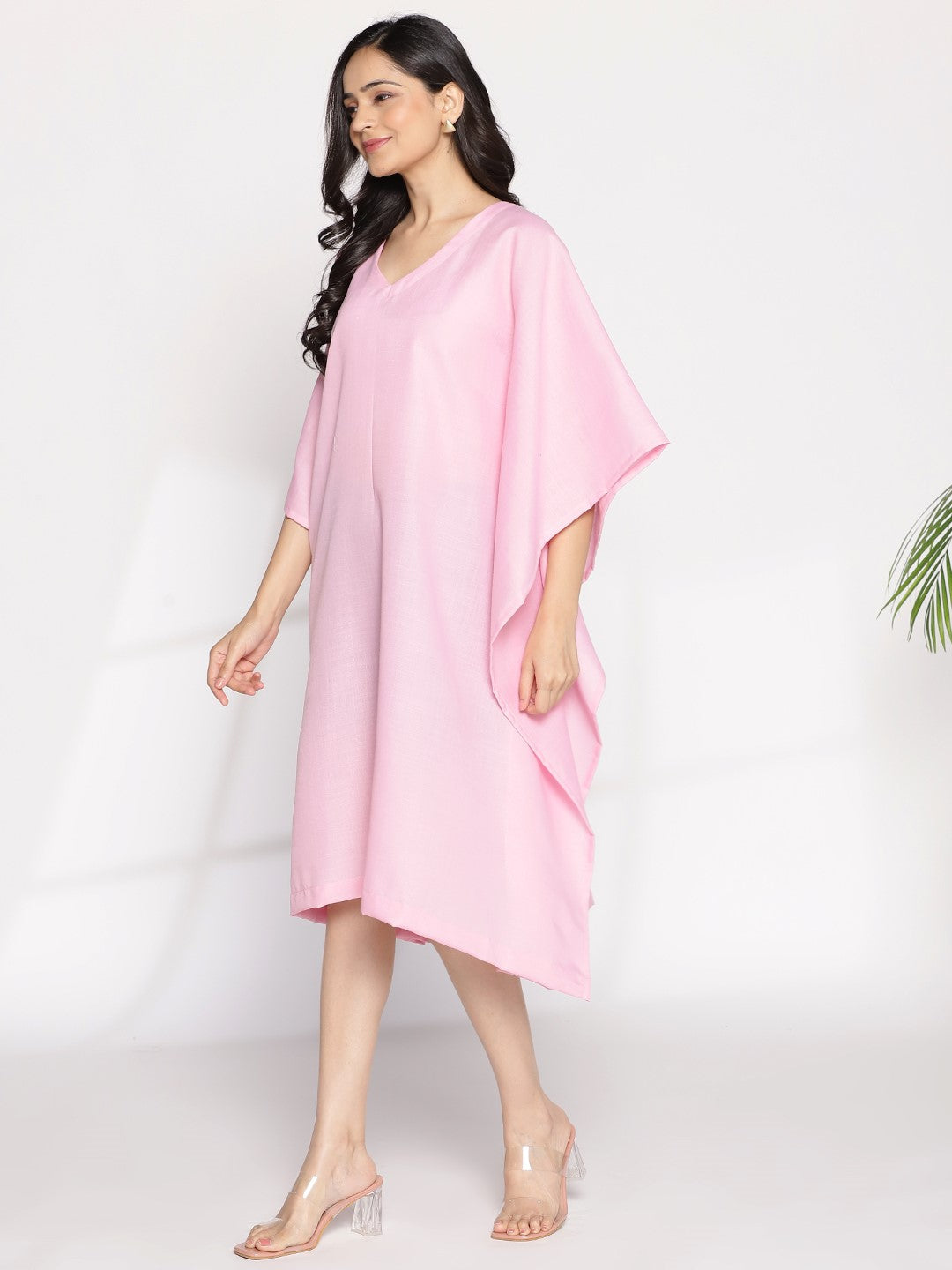 BabyPink CottonSlub LongKaftan