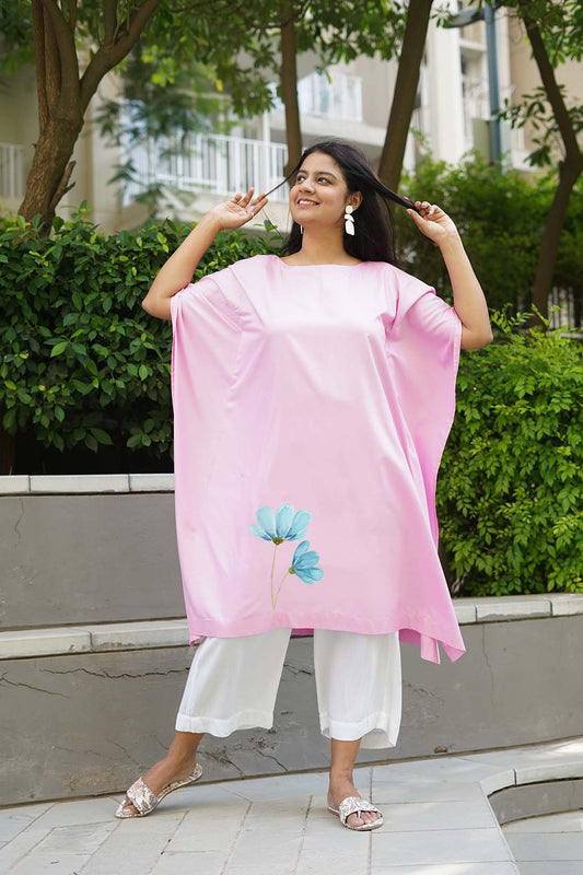 BabyPink LongKurta - Cornflower