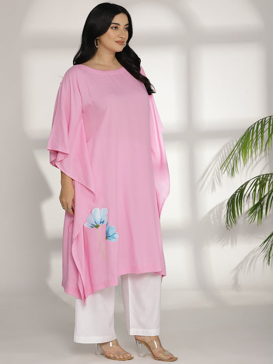 BabyPink LongKurta - Cornflower