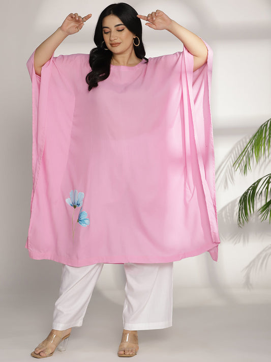 BabyPink LongKurta - Cornflower