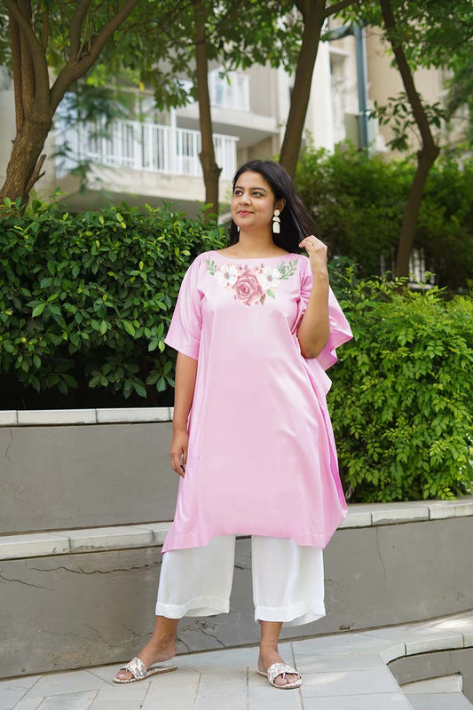 BabyPink LongKurta - Momoiro
