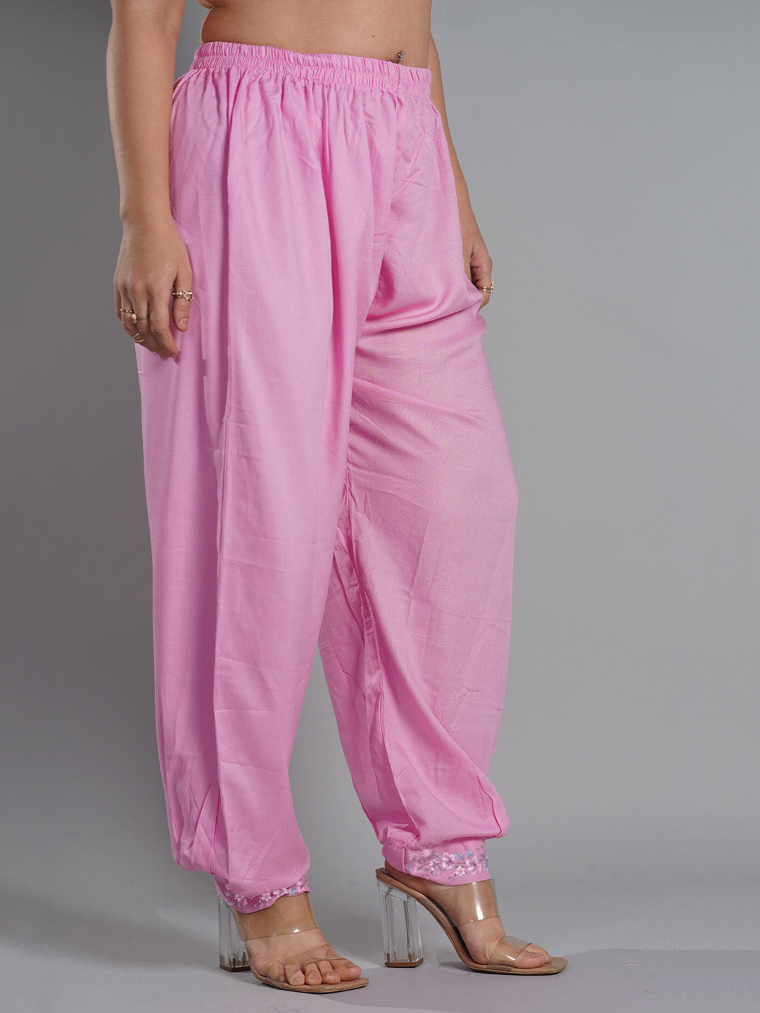 BabyPink Rayon Afghani Salwar - Jardin