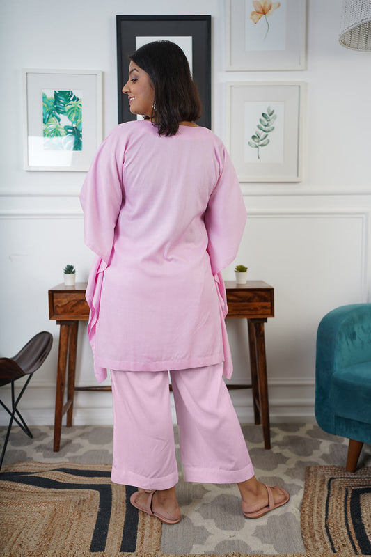 Babypink Rayon Kurti & Palazzo - Gulshen
