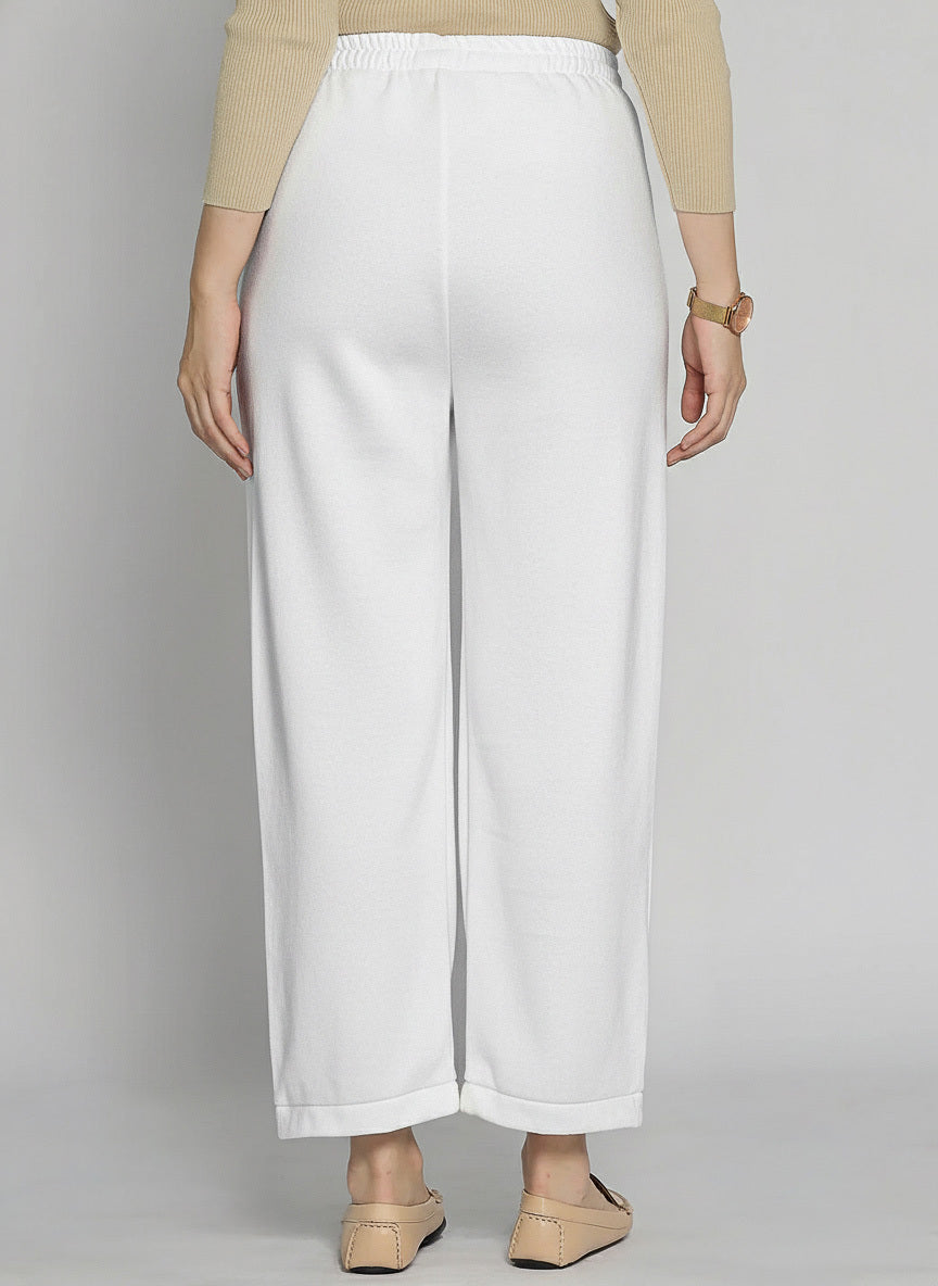 White Fleece Palazzo