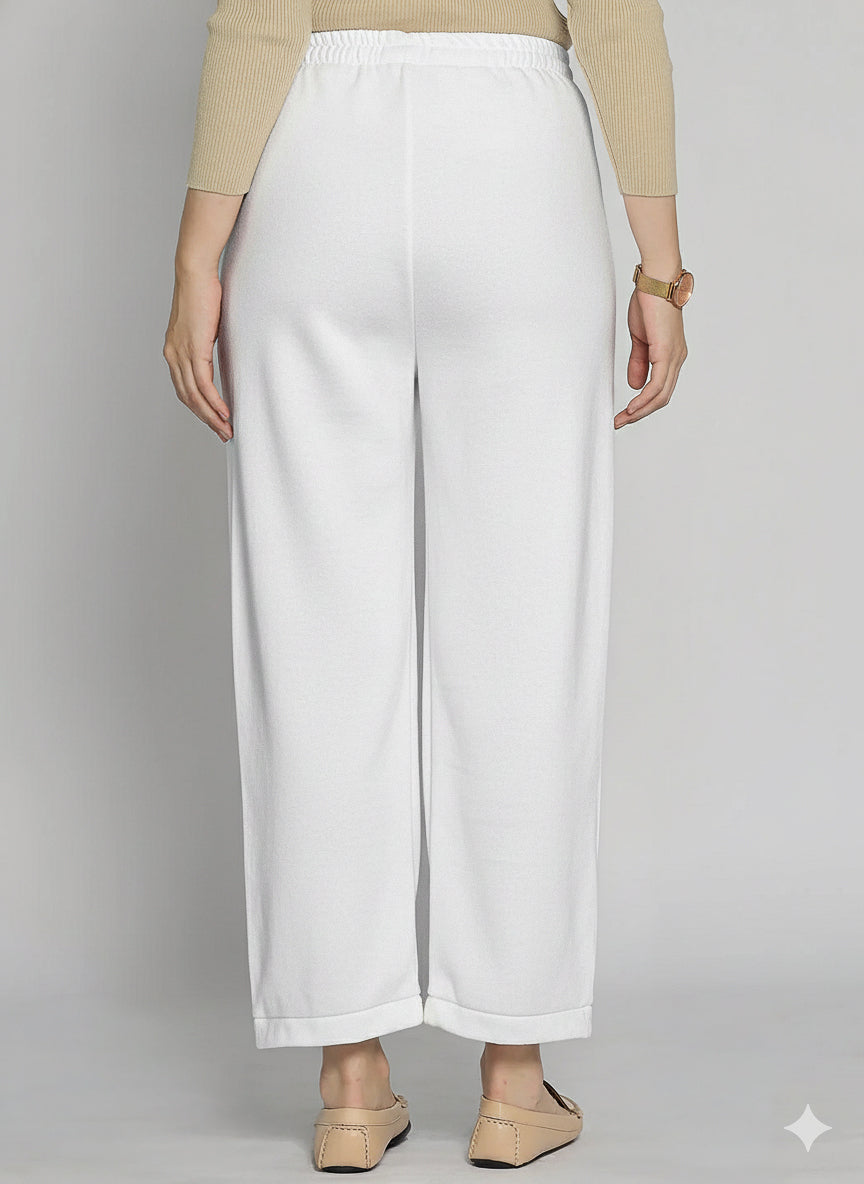 White Fleece Palazzo