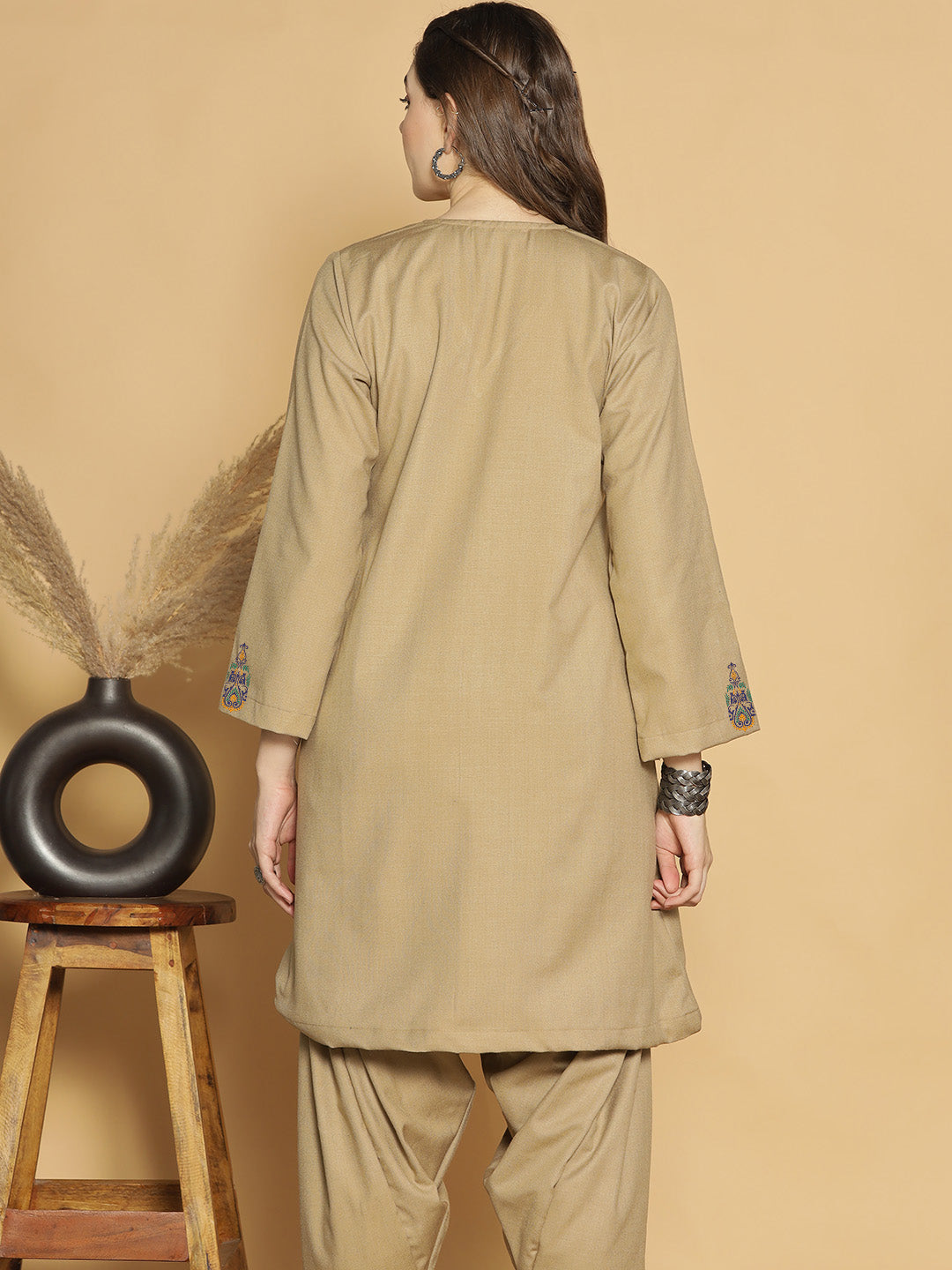 Beige Acrylic Kurti - Feroza