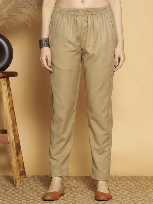 Beige Acrylic Pants