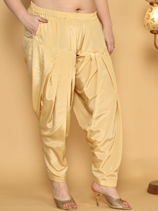 Beige Crepe Silk Salwar