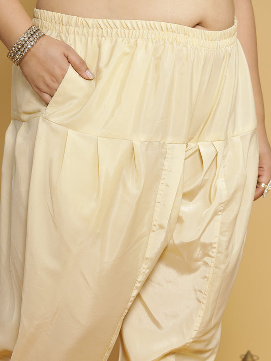Beige Crepe Silk Tulip Salwar