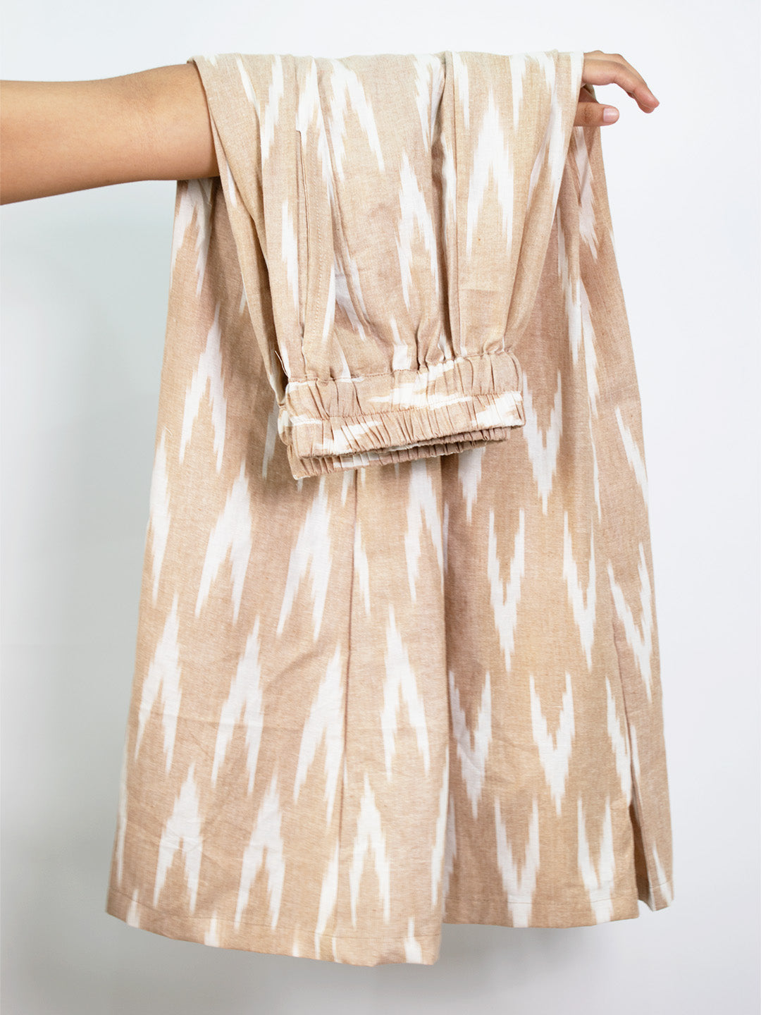 Beige Ikat Flared Palazzo