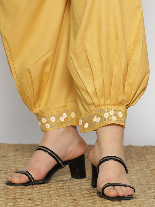 Beige Rayon Afghani Salwar - Butterscotch