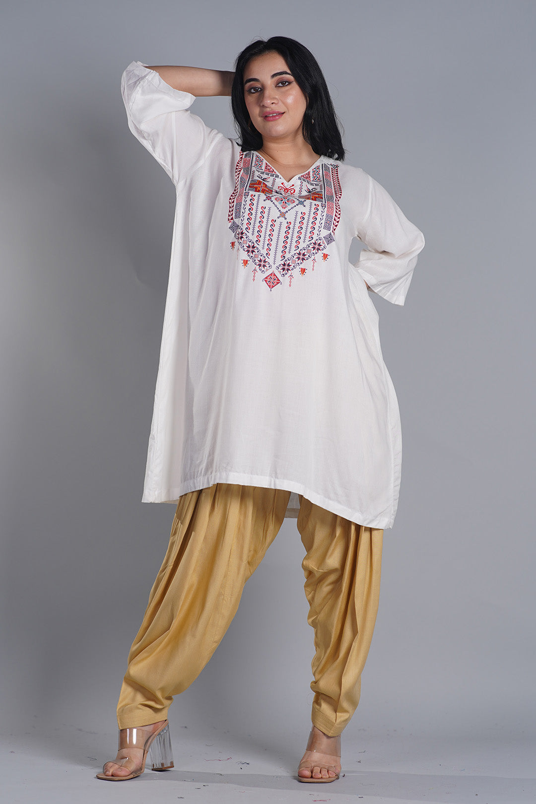Beige Rayon Salwar