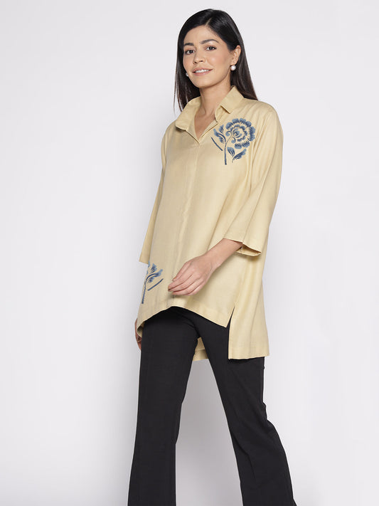 Beige Rayon ShirtTop - Astrantia