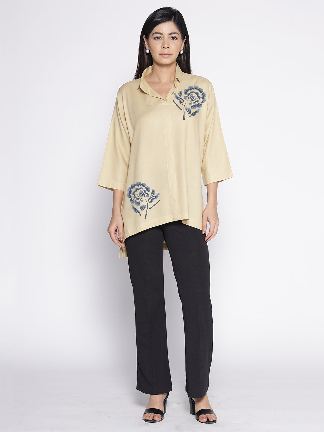 Beige Rayon ShirtTop - Astrantia