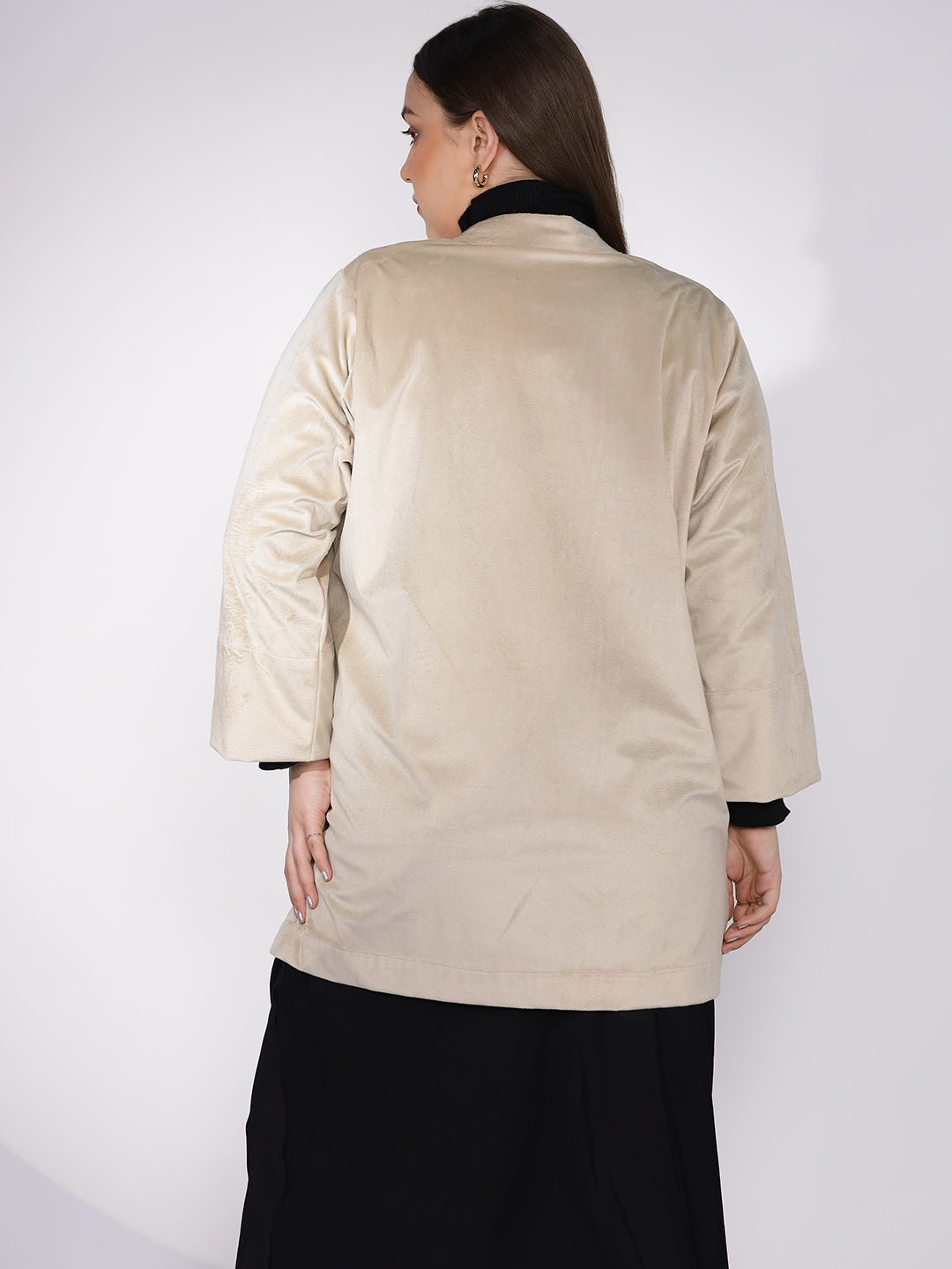 Beige Suede Short Jacket