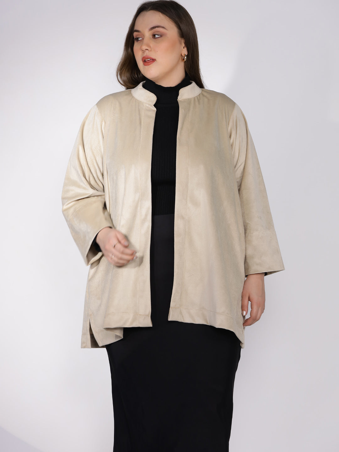 Beige Suede Short Jacket