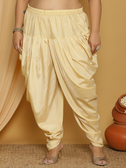 Beige Crepe Silk Dhoti