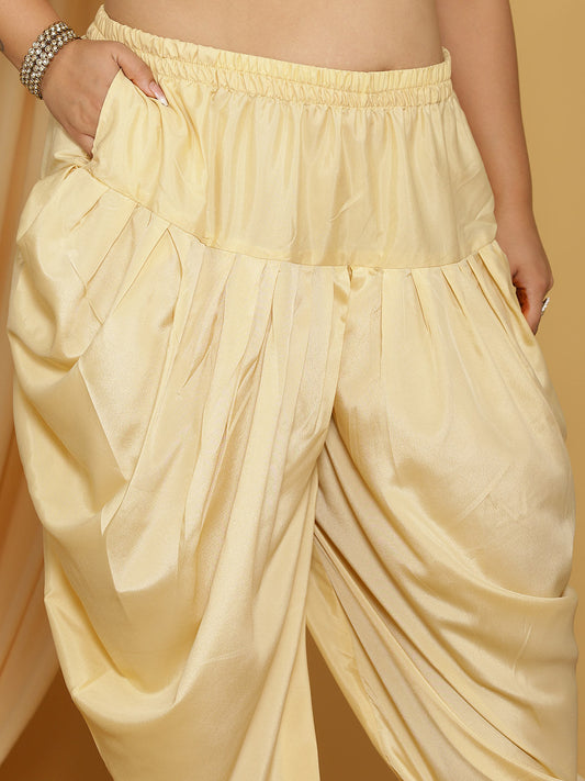 Beige Crepe Silk Dhoti