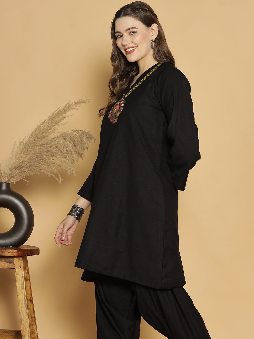 Black Acrylic Kurti - Nargis