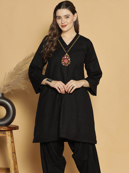 Black Acrylic Kurti - Nargis